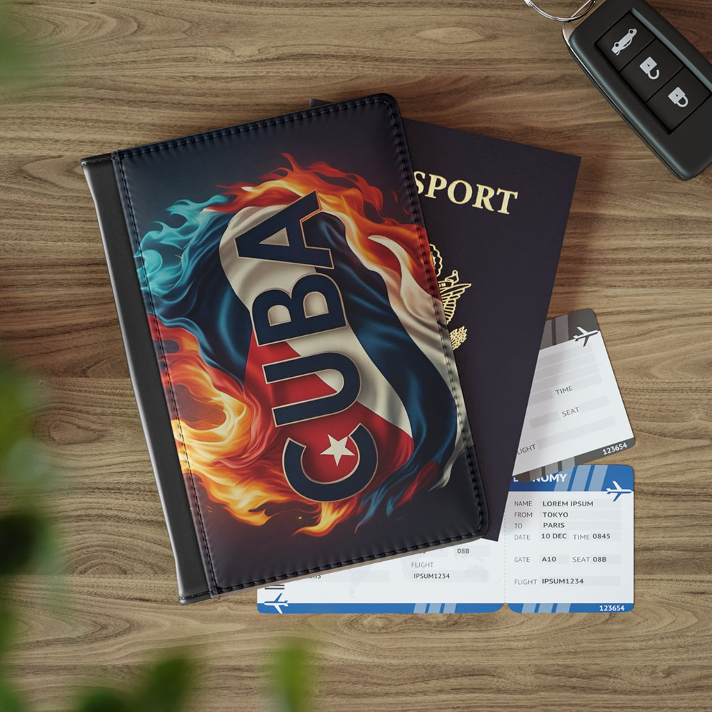 Funda para pasaporte con la bandera de Cuba: accesorio de viaje para aventureros