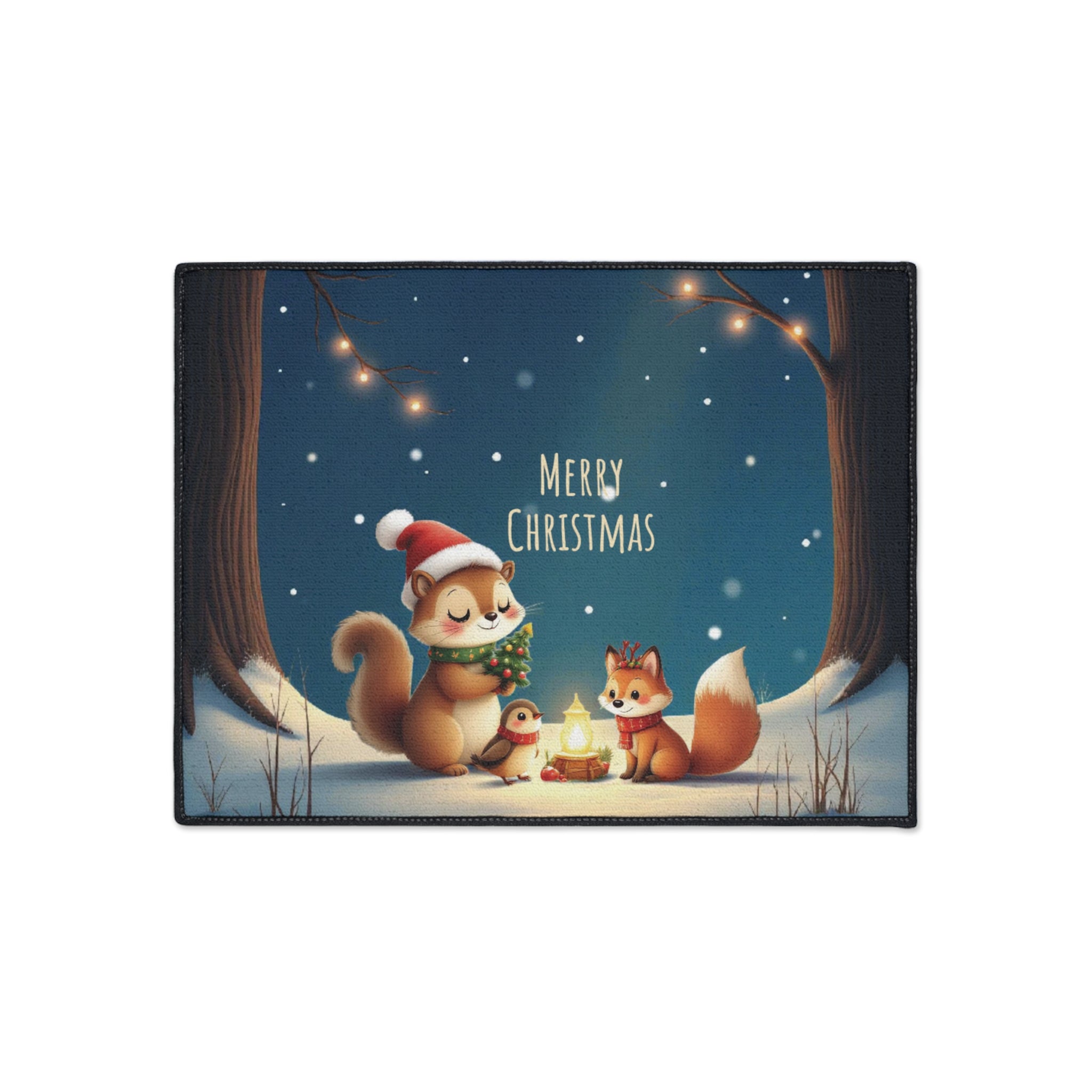 Christmas-Themed Heavy Duty Floor Mat with Merry Christmas Design