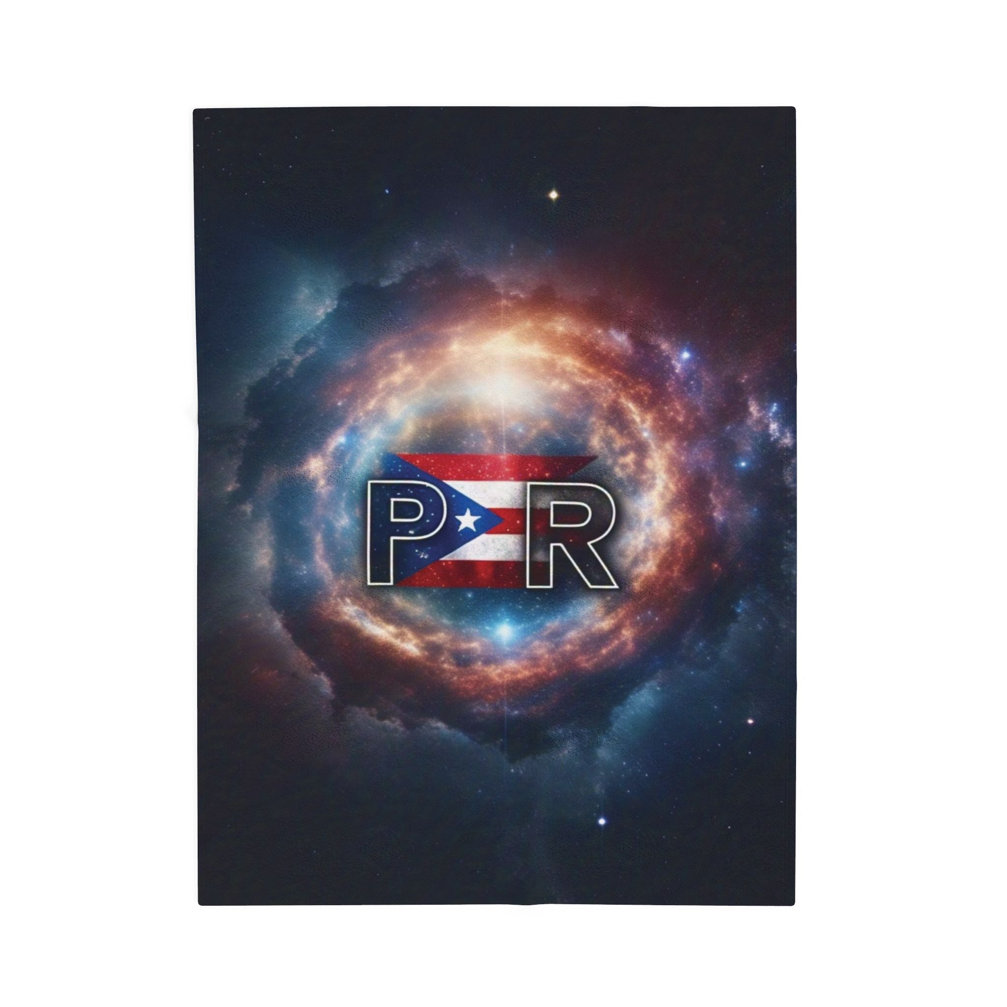 Puerto Rico Flag Galaxy Velveteen Plush Blanket