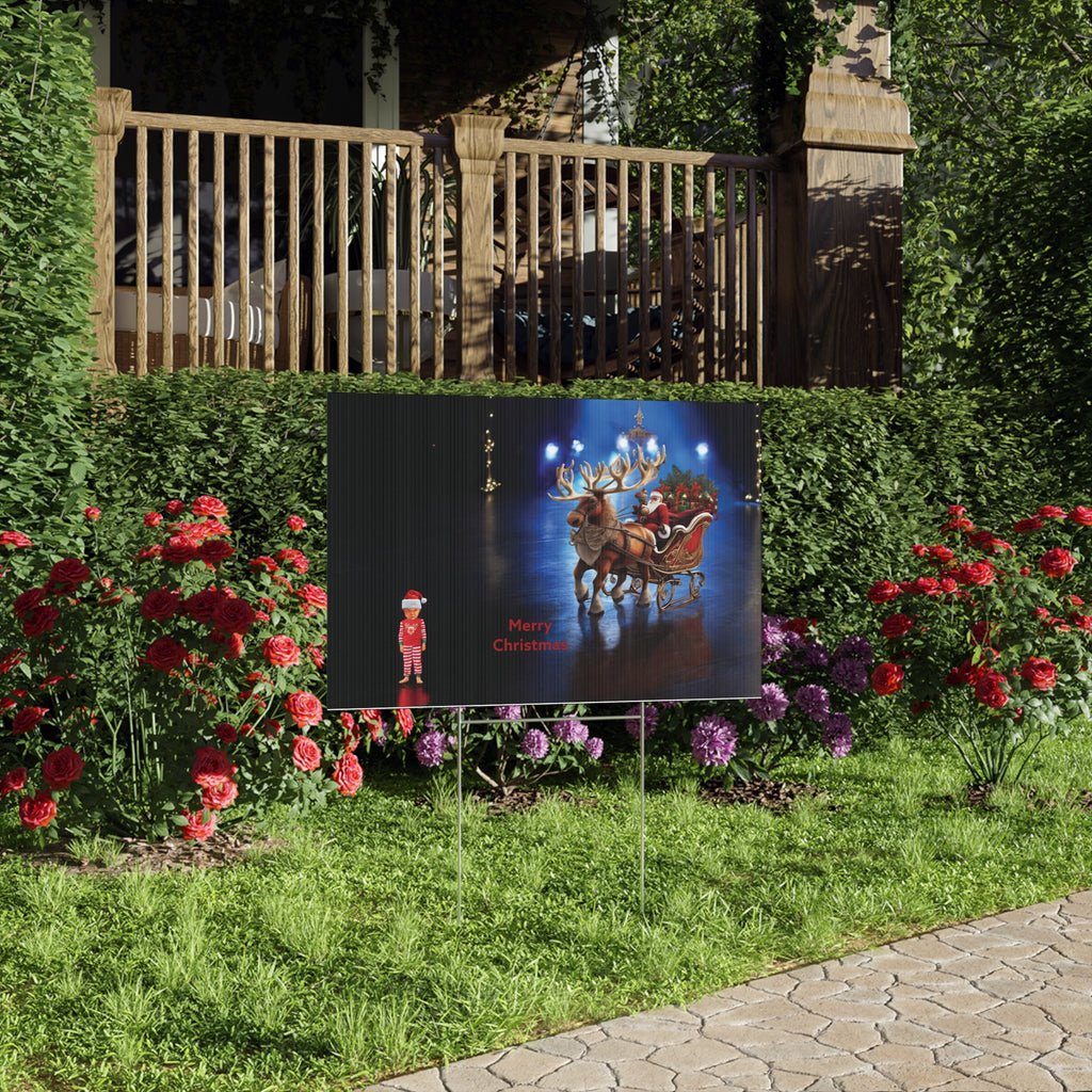 Santa Claus Lawn Sign - Christmas Gift Decoration