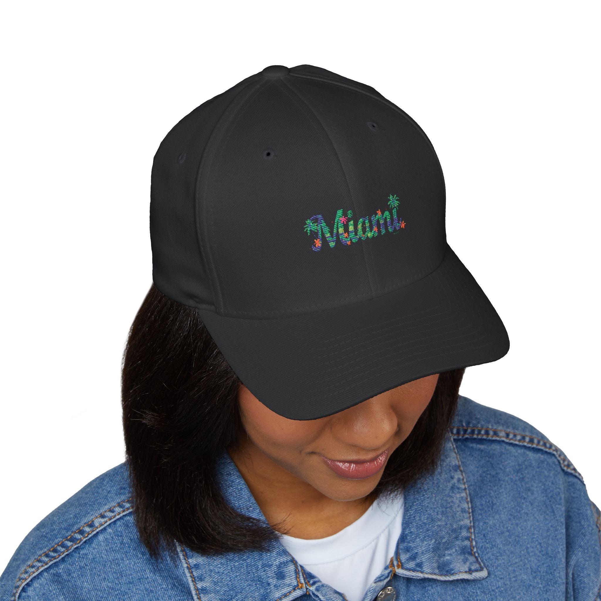Miami Tropical Floral Embroidered Cap