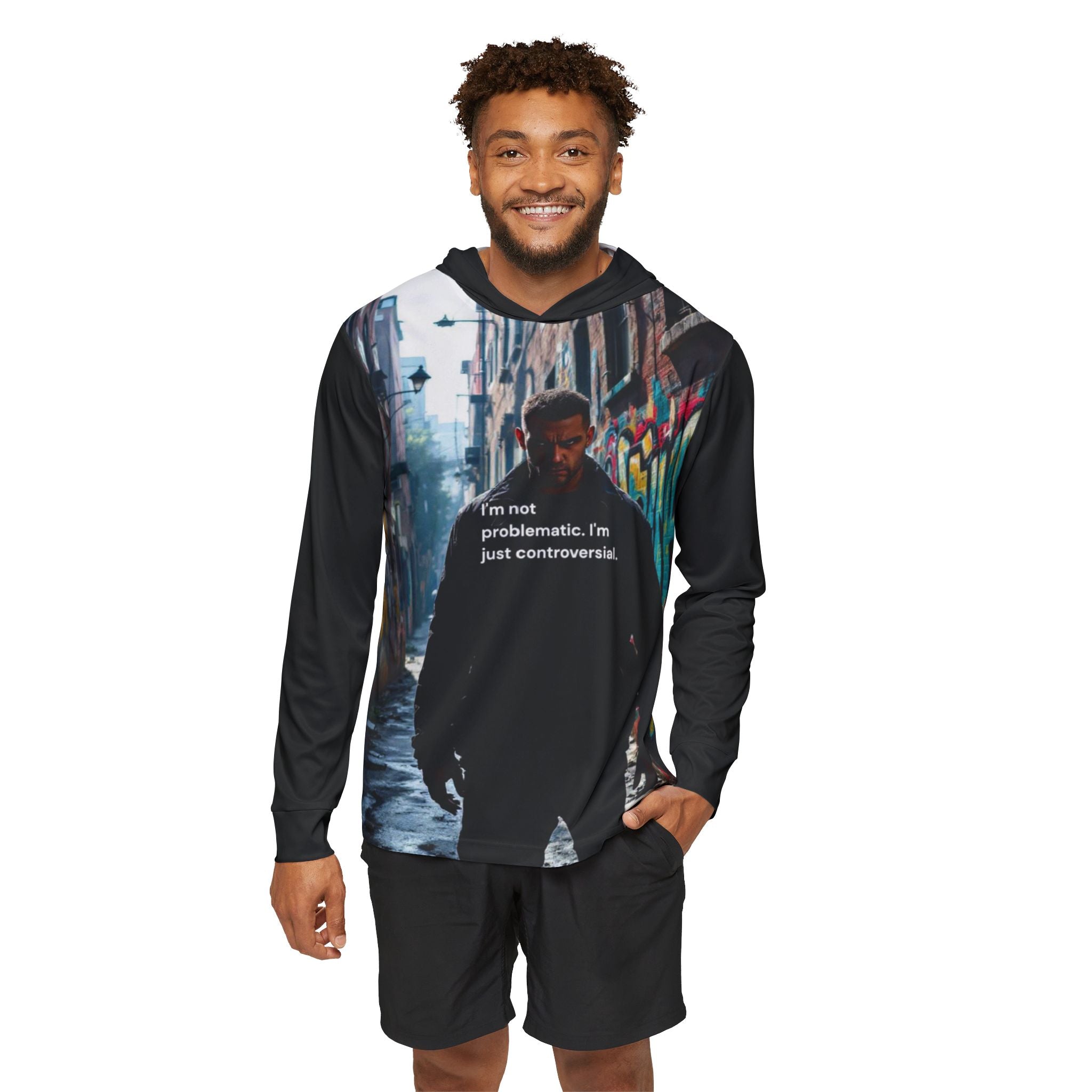 Controversial Vibes Hoodie – 'I'm not problematic. I'm just controversial.' Graphic Men’s Warmup Hoodie
