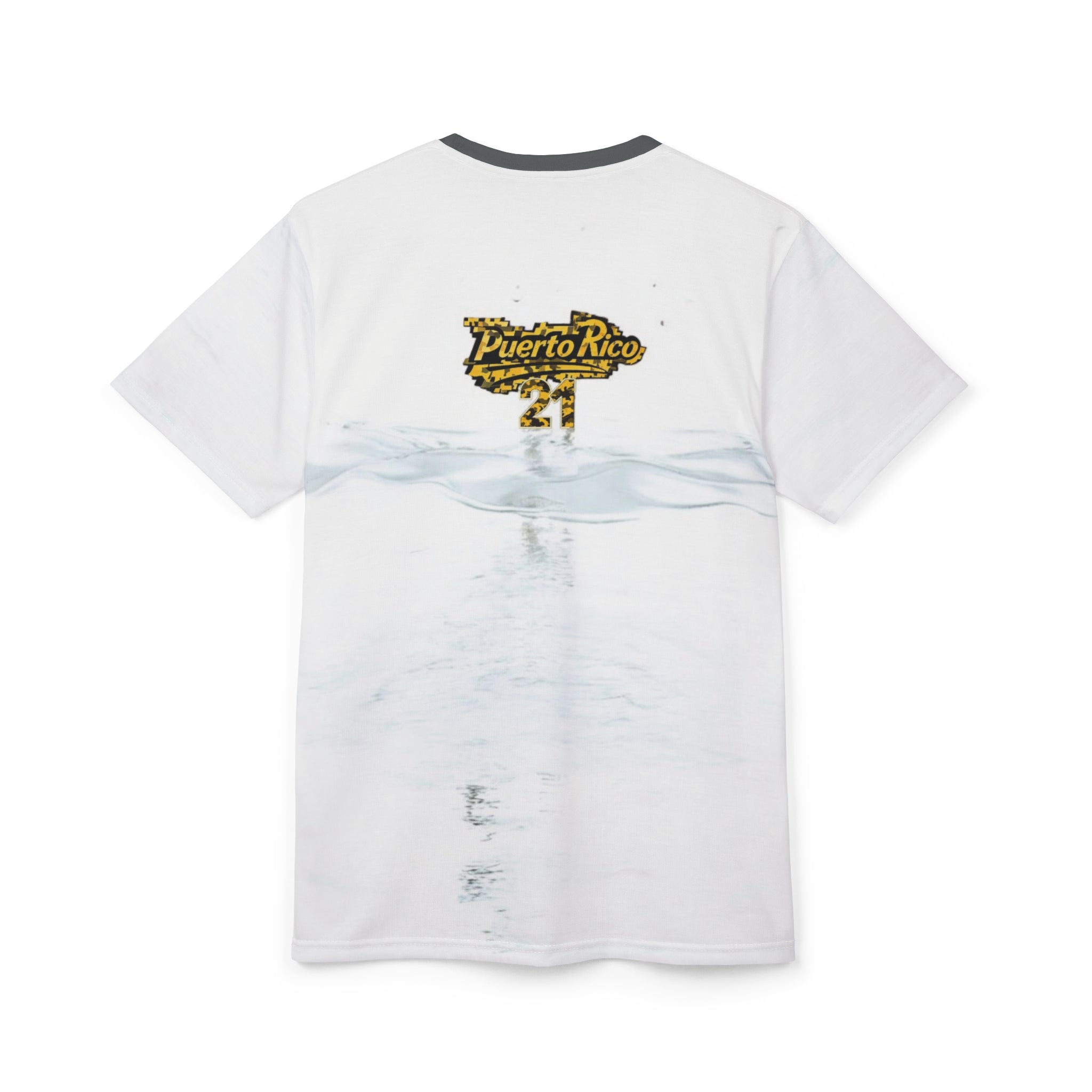 Camiseta unisex con temática acuática de Puerto Rico, cortada y cosida