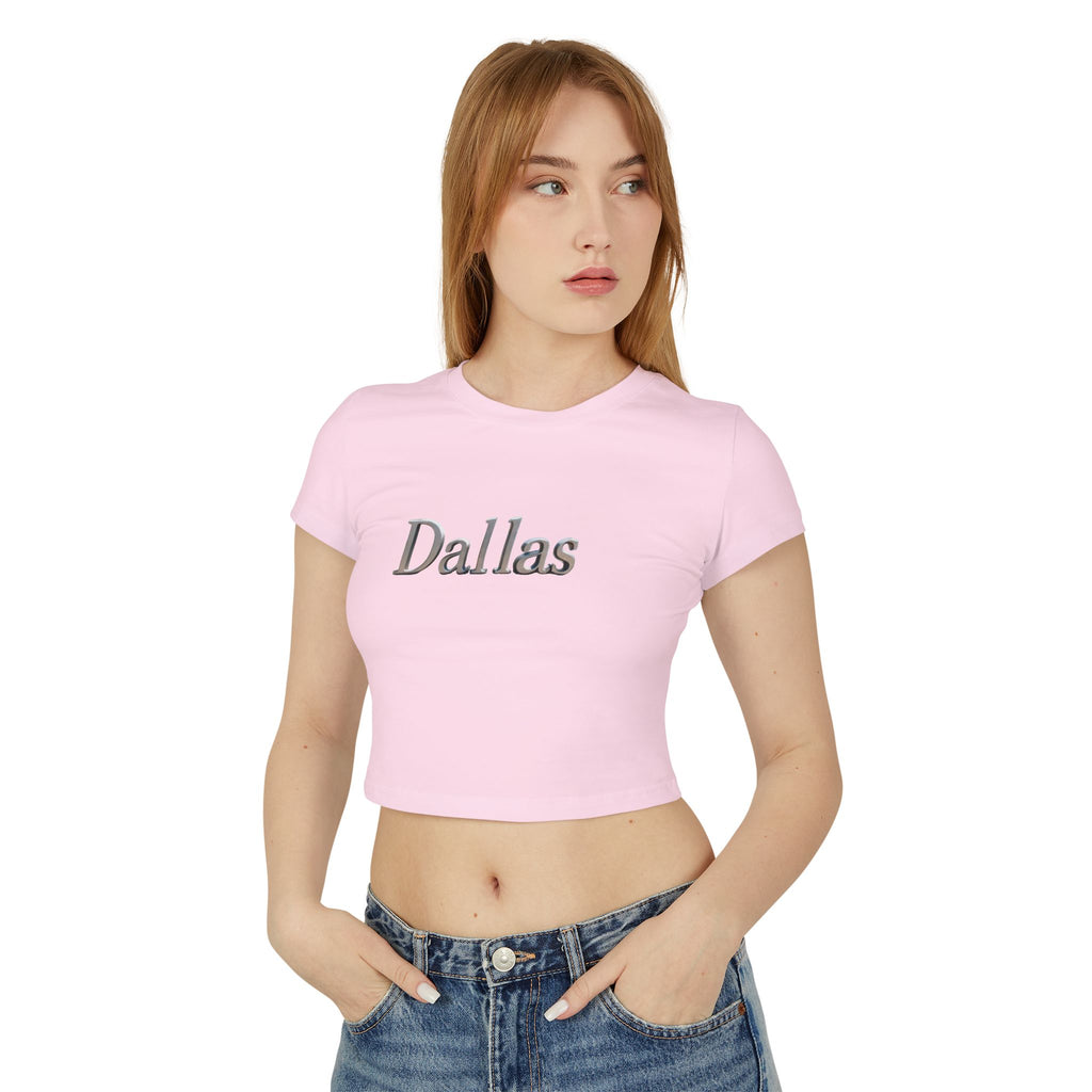 Dallas Women's Baby Tee - Trendy Cropped T-Shirt, Cute Casual Top, Gift for her, Summer Fashion, City Graphic Tee
