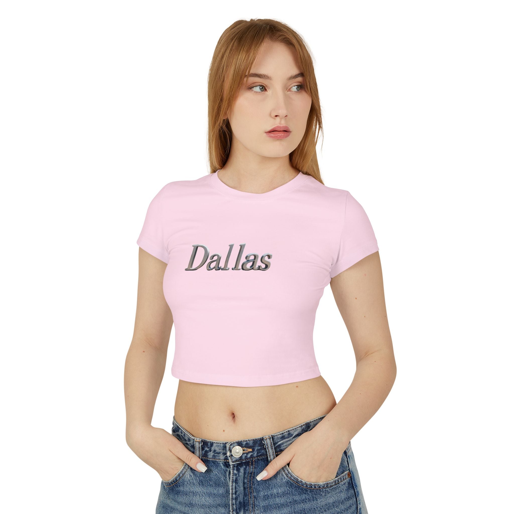 Dallas Women's Baby Tee - Trendy Cropped T-Shirt, Cute Casual Top, Gift for her, Summer Fashion, City Graphic Tee