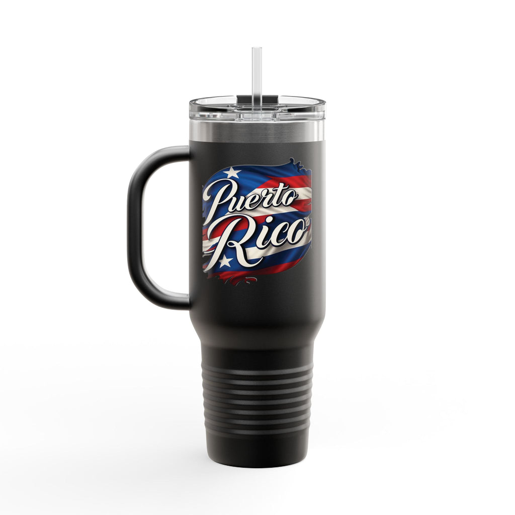Taza de viaje con aislamiento patriótico de 40 oz, perfecta para aventuras al aire libre o para regalar.