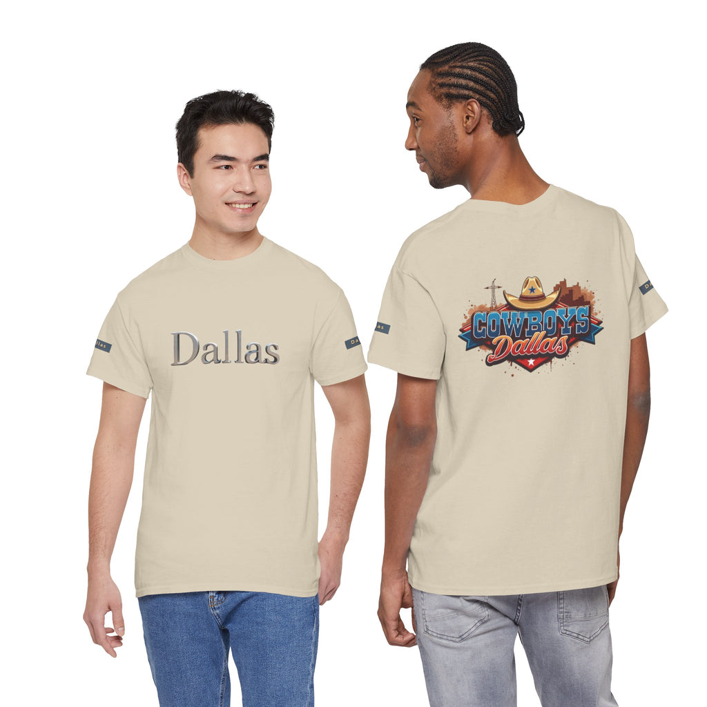 Dallas Unisex Heavy Cotton Tee, Casual Graphic Tee, Urban Fashion Shirt, Travel Souvenir, City Pride Gift, Comfortable Everyday Wear