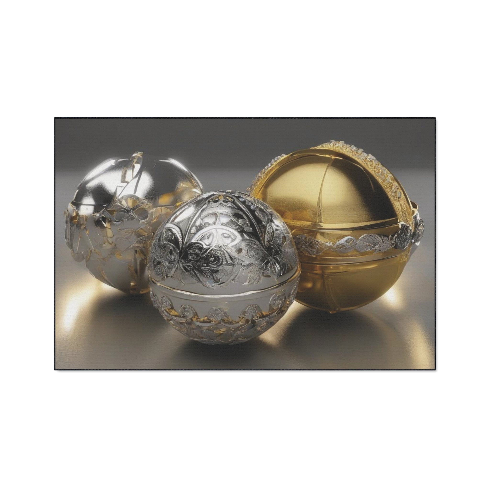 Floor Mat - Beautiful Gold and Silver Ball Design, Durable Mat - Perfect Gift Idea 