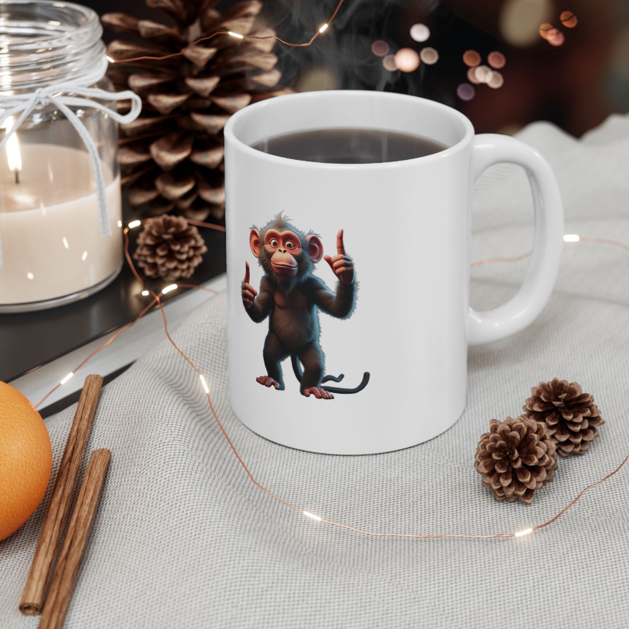 Funny Ceramic Mug with Cartoon Monkey Design - Perfect for Gifts, Collectibles, Home Décor, Office Humor, or Coffee Lovers 