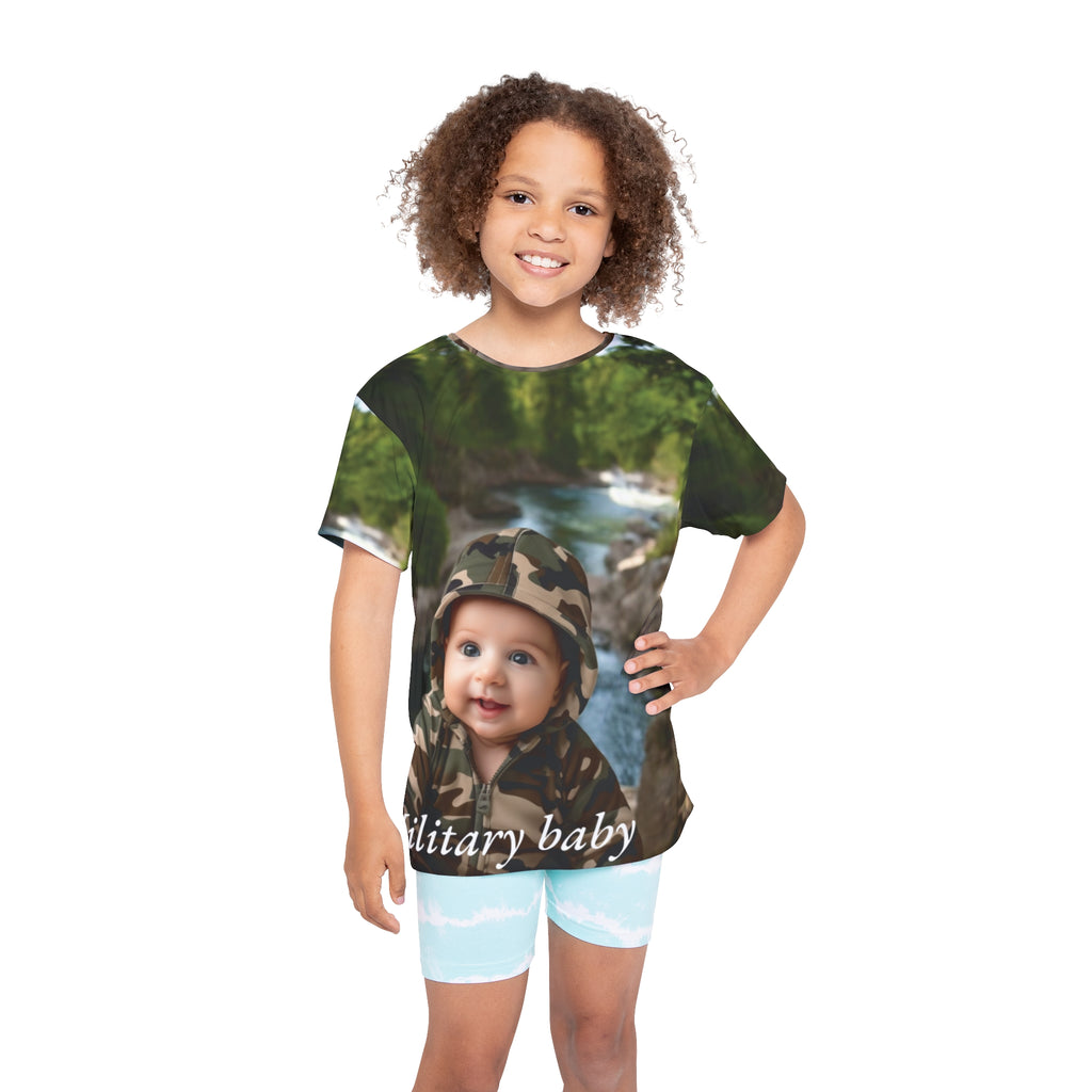 beutiful  Military T-Shirt for Children honring dad or mom