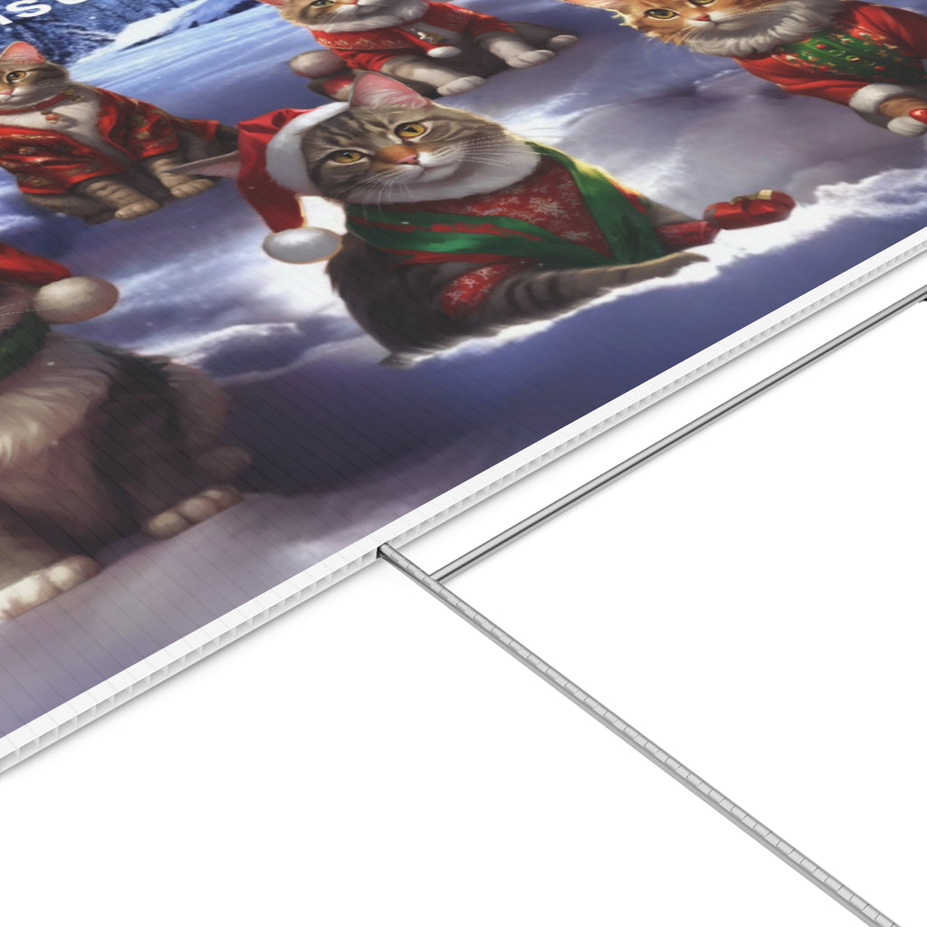 Lawn Sign - Christmas Cats for Cat Lovers