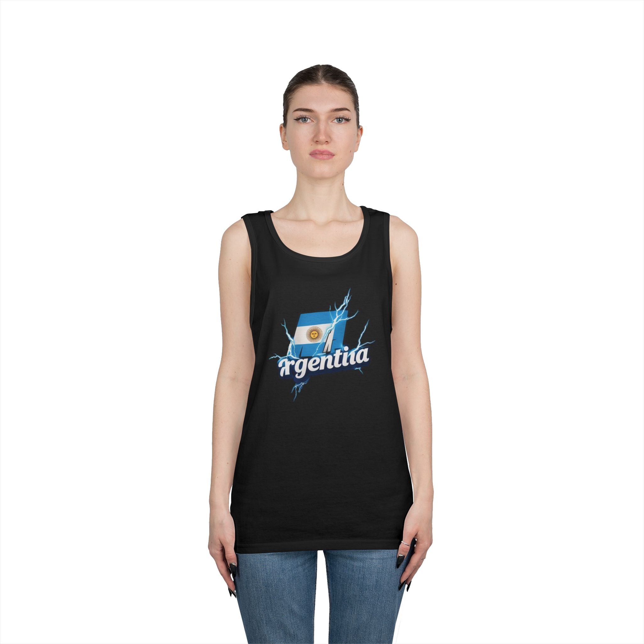 Camiseta unisex de algodón grueso con gráfico de Argentina Lightning