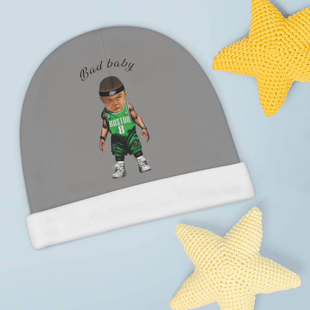 Bad baby grey Beanie (AOP) Bad baby brand