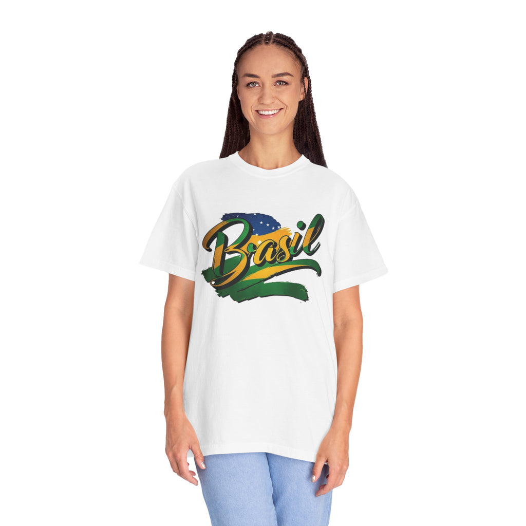 Camiseta Brasil Tingida em Tecido