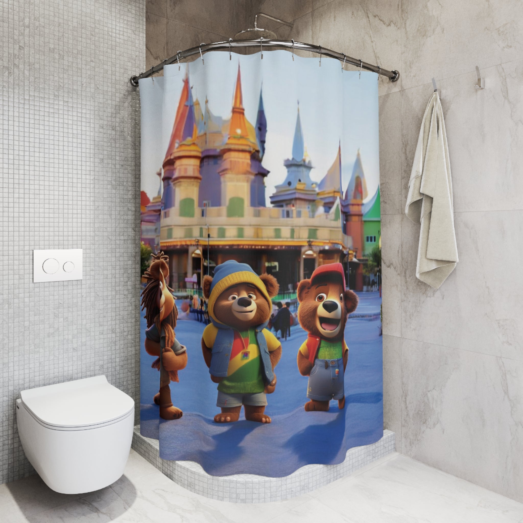 "Castle Adventure" Shower Curtain — Fun Characters in a Magical World