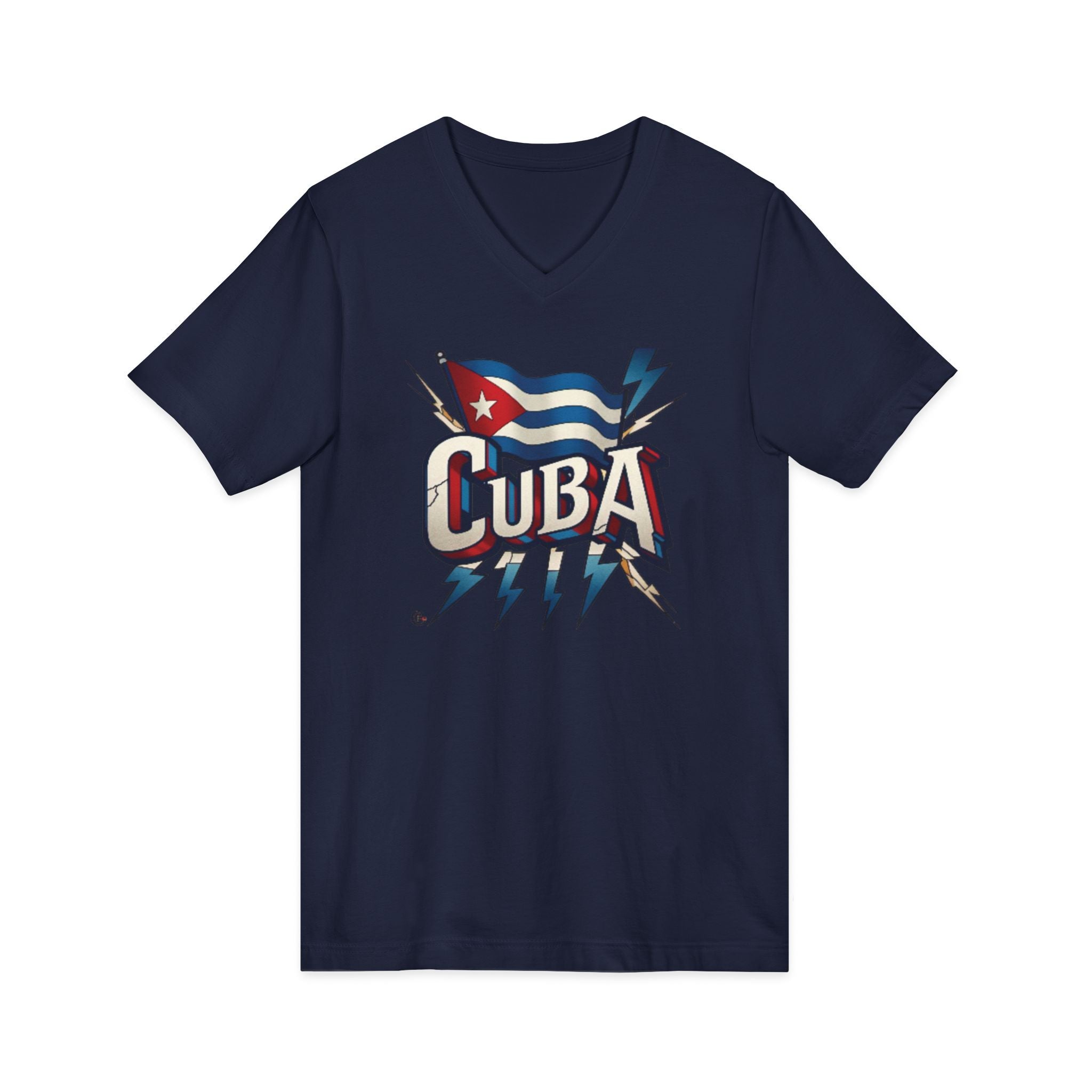 Camiseta cubana vintage con cuello en V
