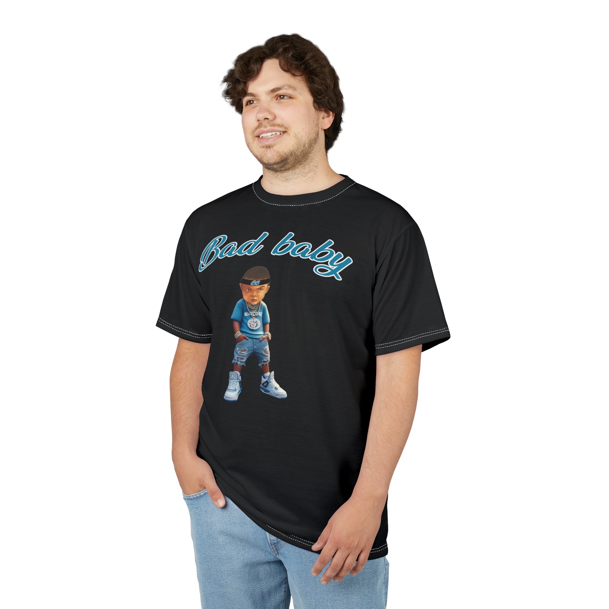 Cut &amp; Sew Men's Tee - Bad Baby Brand - Christmas Gift 