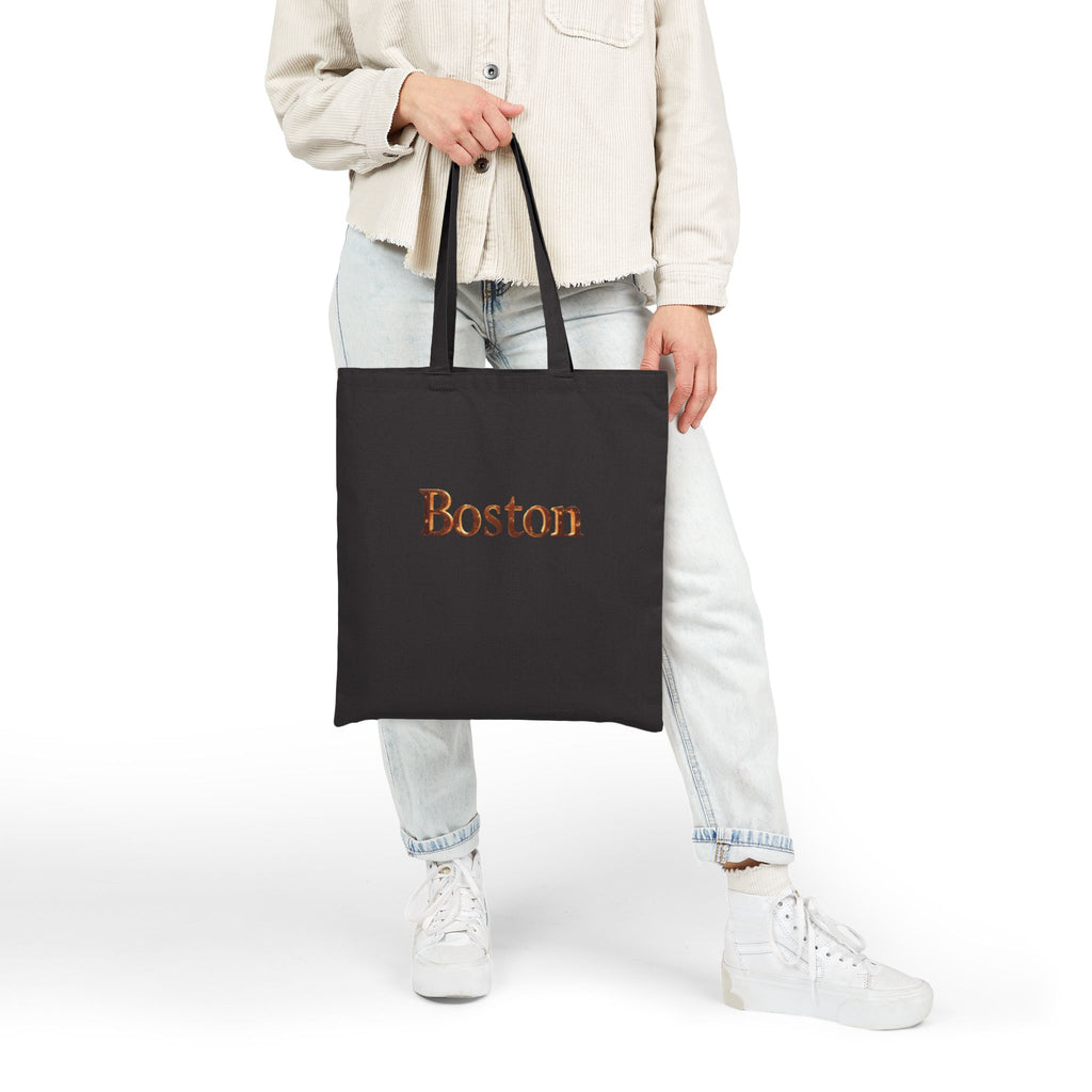 Boston Canvas Tote Bag — Classic City Lettering Tote