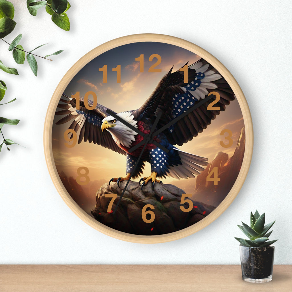 Patriotic Eagle Wall Clock - Bold American Spirit Decor