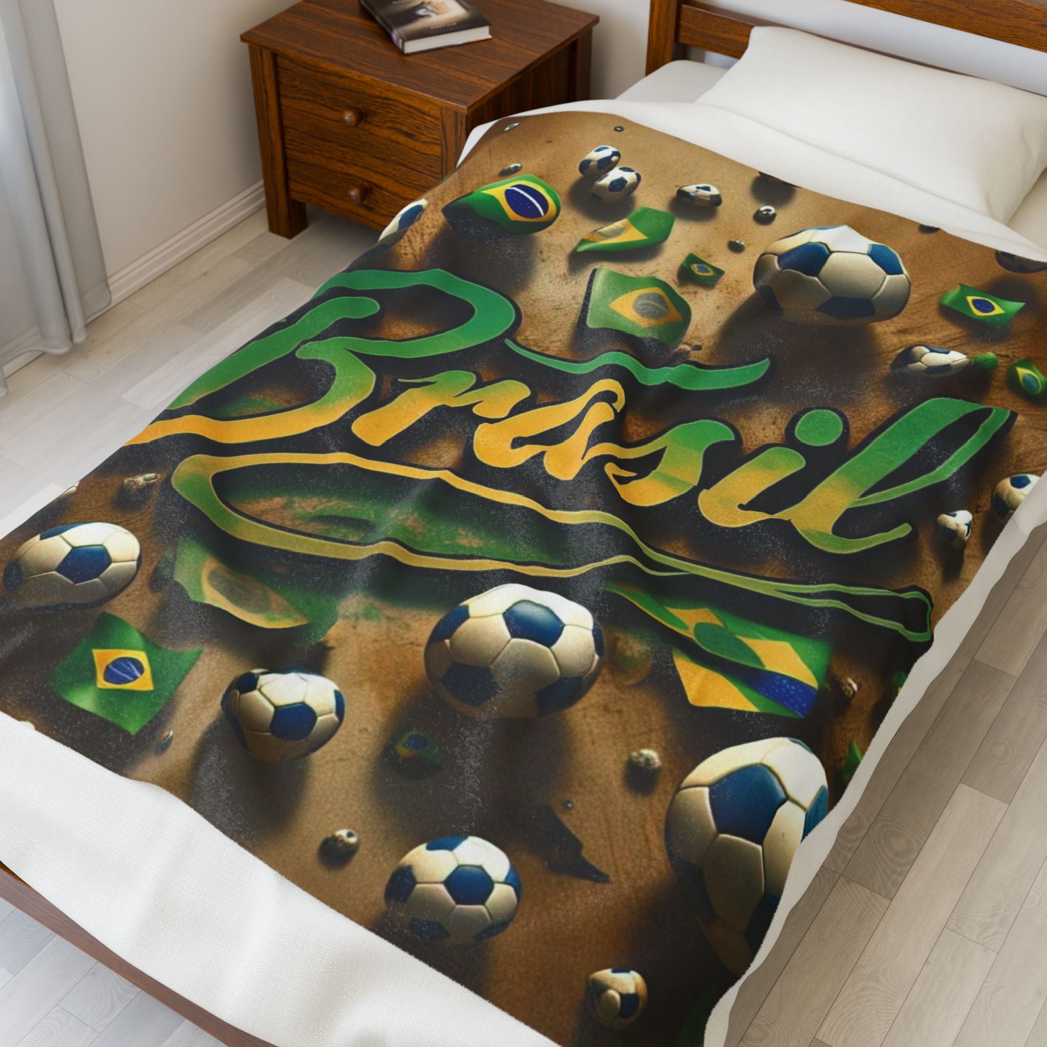 Cobertor de Pelúcia do Brasil Soccer