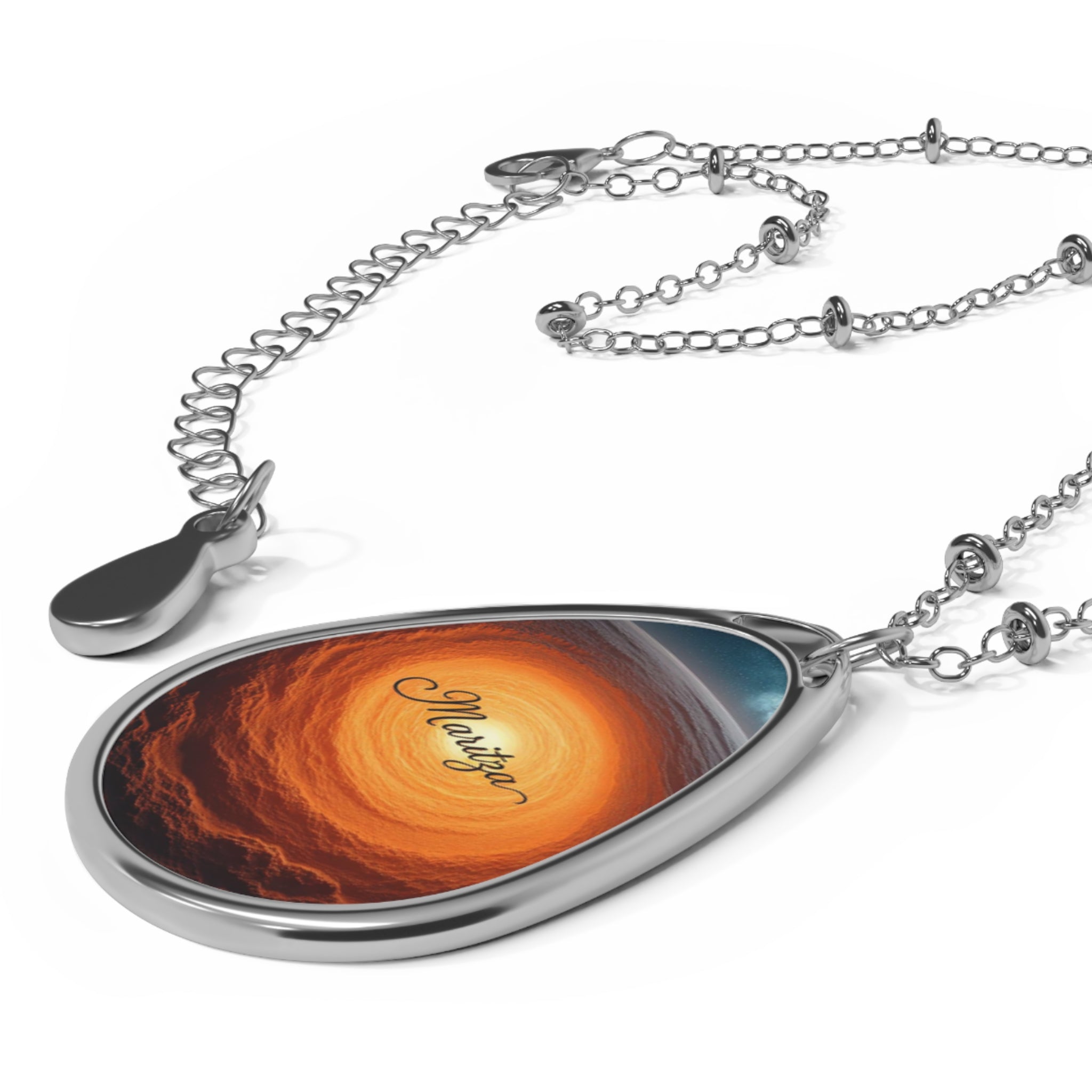 Personalized oval necklace, with the name 'Maritza ' Boho Jewelry, Gift for Her, Layering Necklace, Statement Accessory, Minimalist Pendant