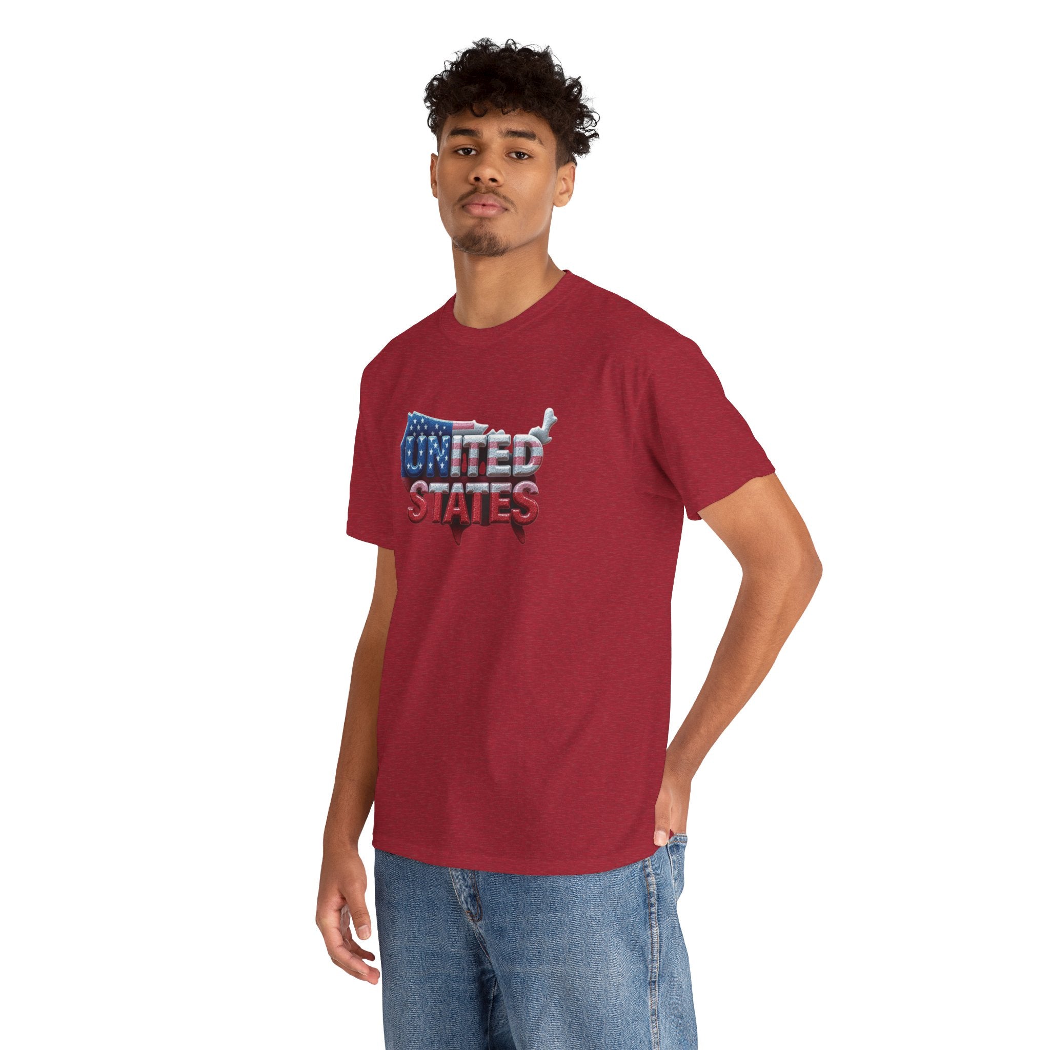 Unisex Heavy Cotton Tee - United States Graphic Tee for Patriotism & Independence Day