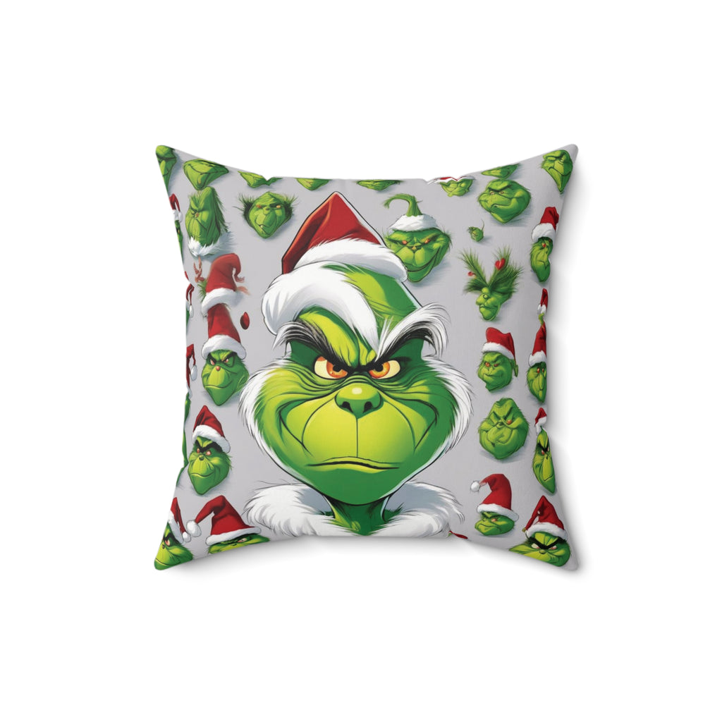 Grinch Face Pillow