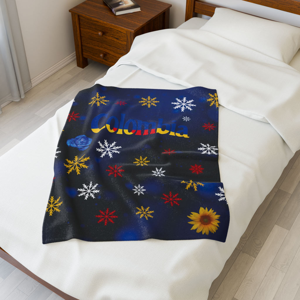 Manta de felpa de terciopelo con diseño Colombiano