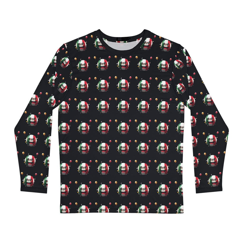 Camisa festiva de manga larga con estampado de emoji de la bandera mexicana