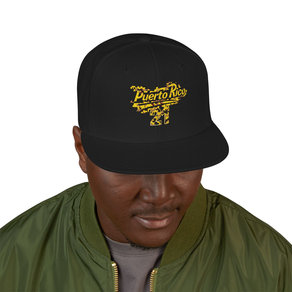 Gorra Snapback Puerto Rico 21: elegante gorra bordada para celebraciones de verano