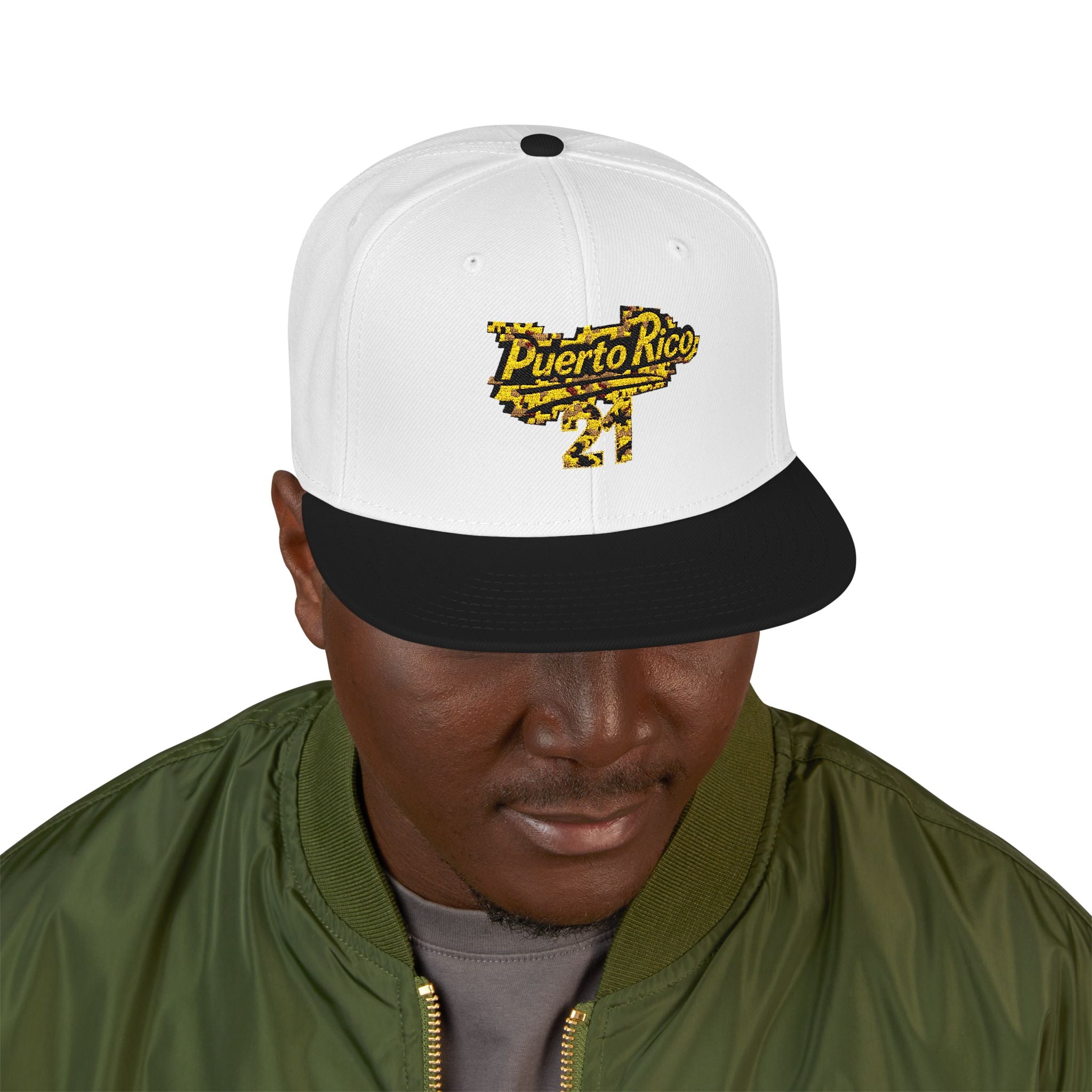 Gorra Snapback Puerto Rico 21: elegante gorra bordada para celebraciones de verano