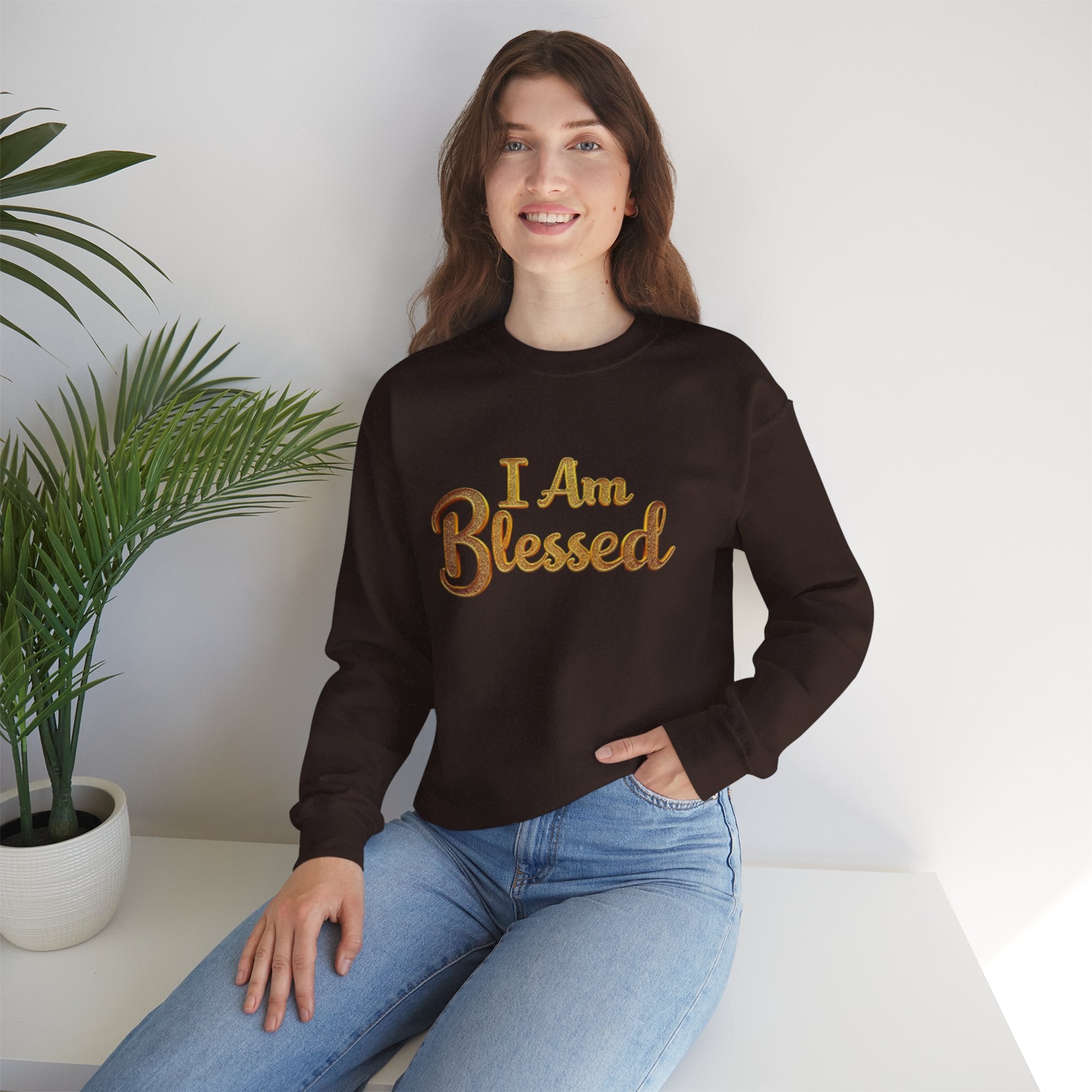 Blessed Crewneck Sweatshirt - Cozy Spiritual Apparel for Mindfulness, Perfect Gift for Holidays, Spiritual Retreats, Self-Care