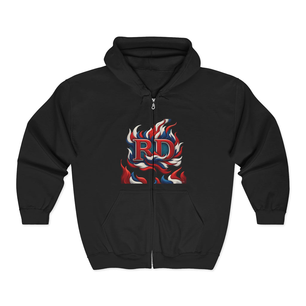 Dominican Republic Flag Full Zip Hoodie