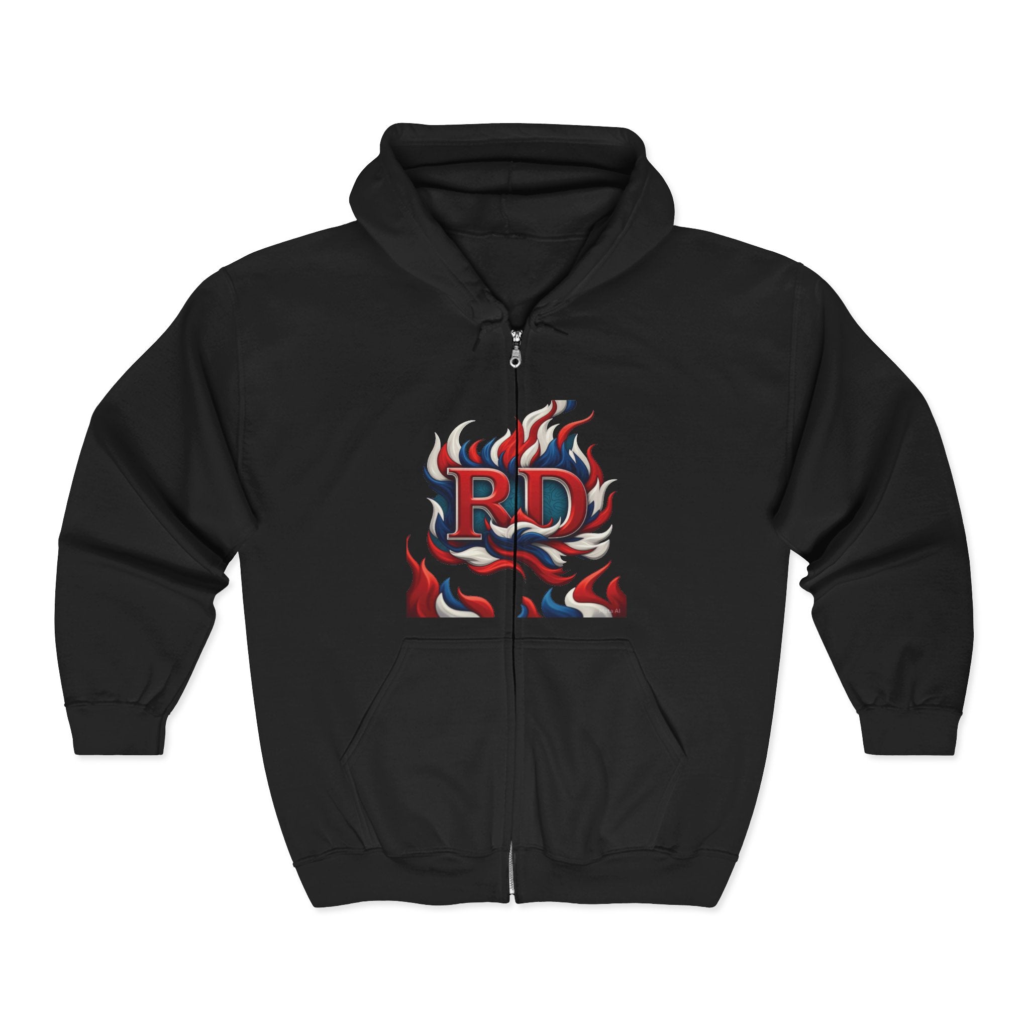 Dominican Republic Flag Full Zip Hoodie