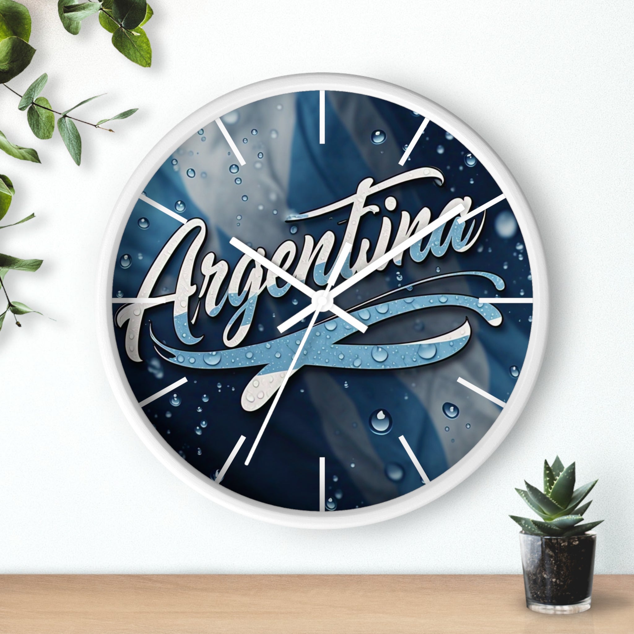 Reloj de pared argentino con temática acuática: elegante decoración para el hogar, mecanismo silencioso, diseño moderno, regalo ideal para