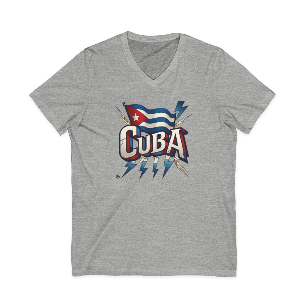 Camiseta cubana vintage con cuello en V