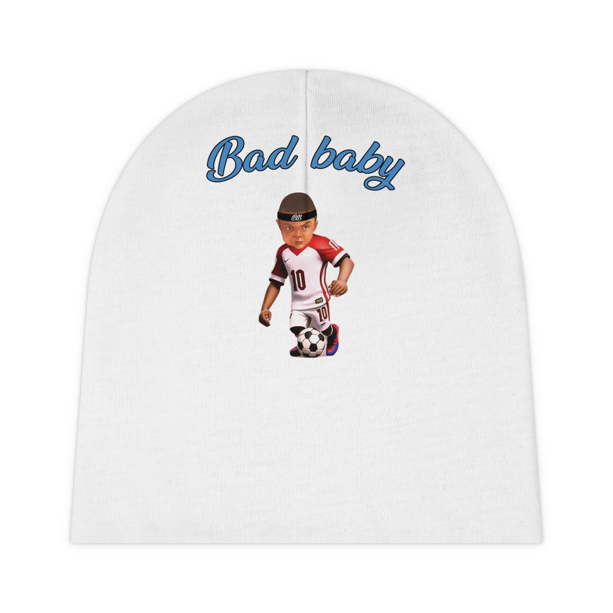 Bad baby white Beanie (AOP) Bad baby brand