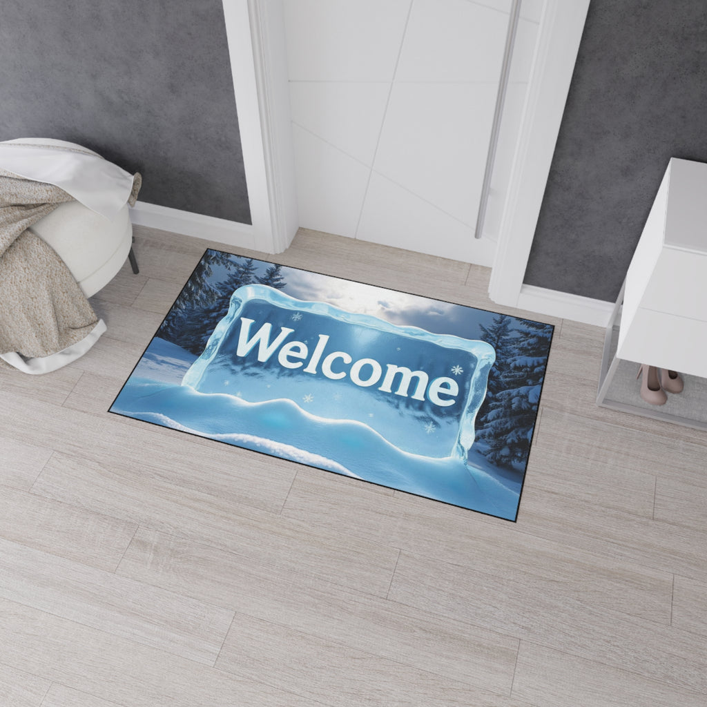 Winter Welcome Heavy Duty Floor Mat, Durable Entrance Rug, Non-Slip Outdoor Mat, Seasonal Home Decor, Holiday Welcome Mat