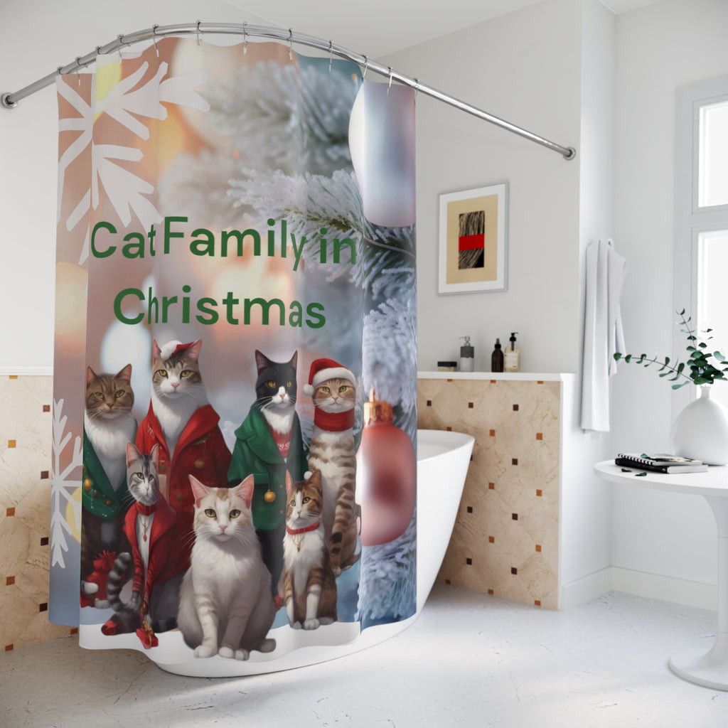 Christmas Cats Shower Curtain