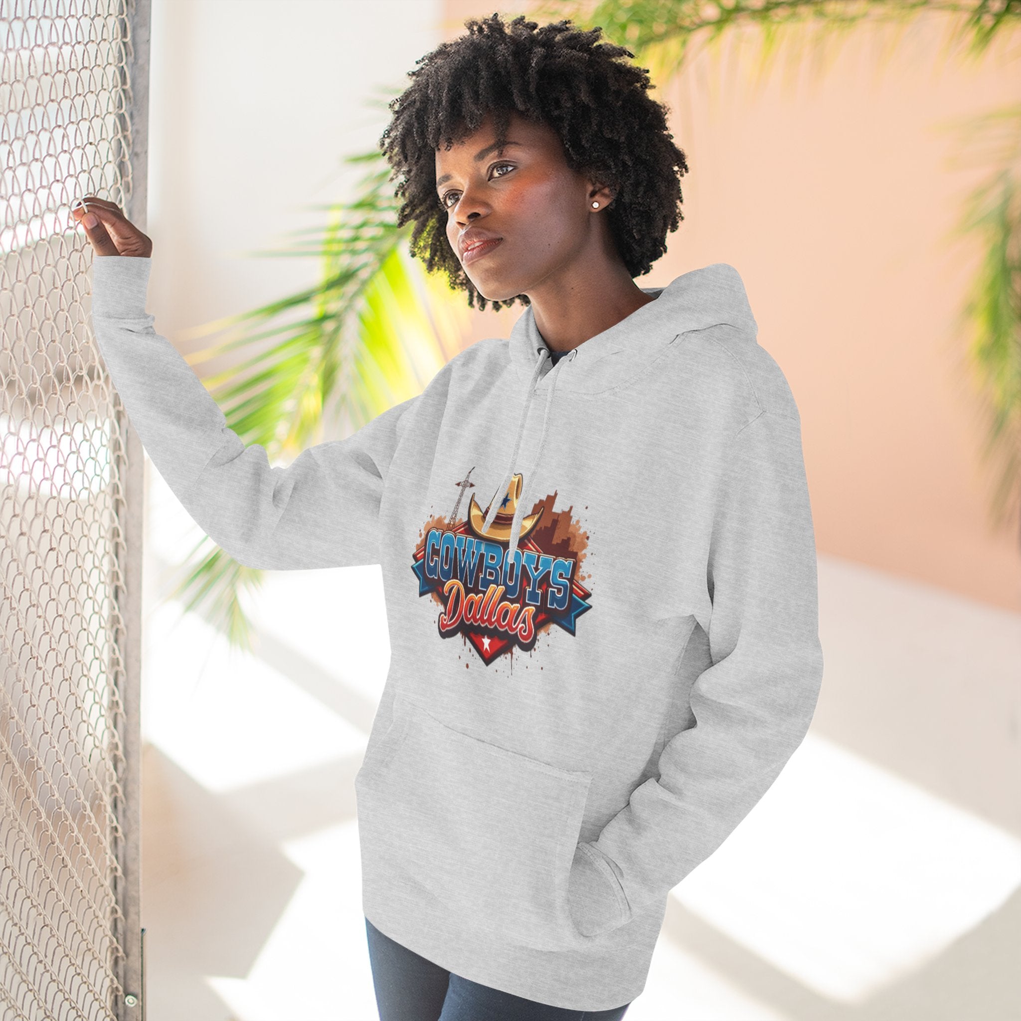 Dallas Three-Panel Fleece Hoodie, sweatshirt, clothing, cozy hoodie, for gift winter wear 