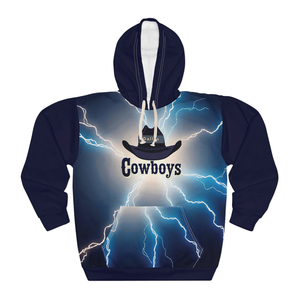 Cowboys Lightning Unisex Pullover Hoodie, Western Style Hoodie, Graphic Hoodie, Gift for Cowboys Fans, Casual Wear, Unique Hoodie Design 