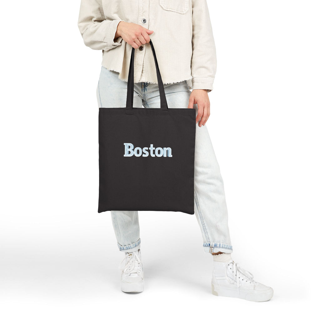 Boston Canvas Tote Bag — Embroidered City Logo Cotton Shopper