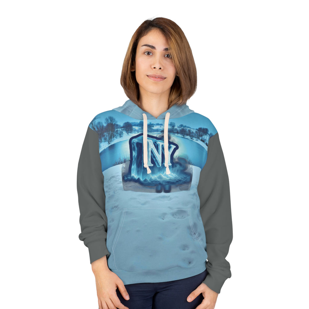 Winter Landscape Unisex Hoodie - New York Graphic Pullover for Him and Her 