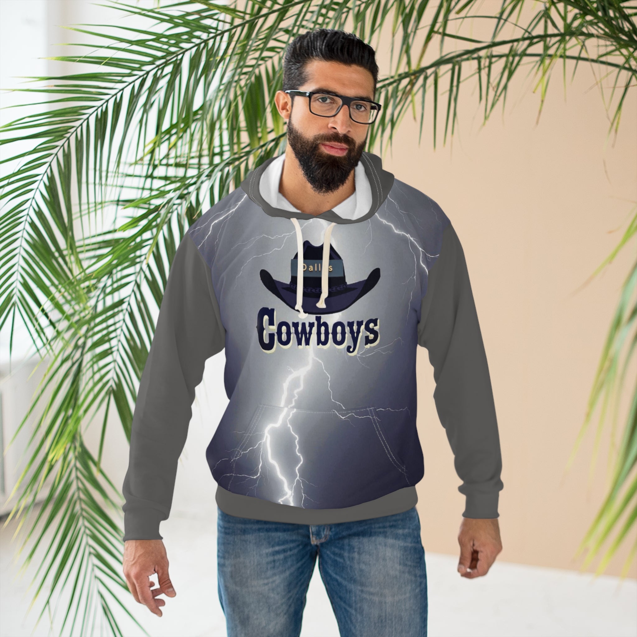 Cowboys Lightning Unisex Pullover Hoodie, Cozy Sweatshirt Casual Wear, Gift
