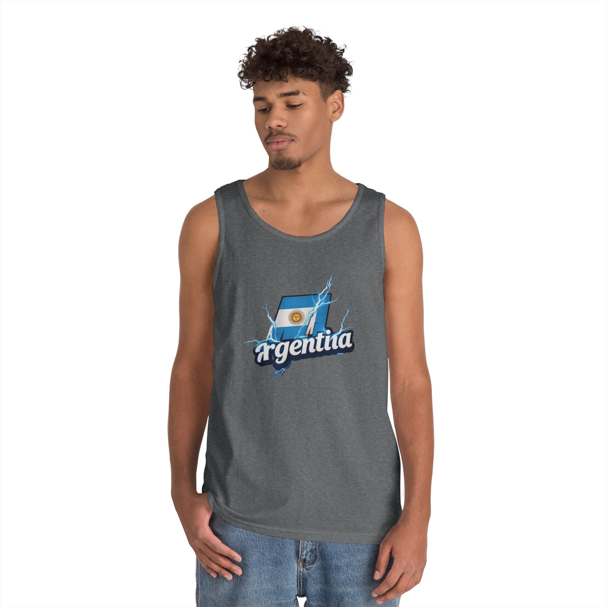 Camiseta unisex de algodón grueso con gráfico de Argentina Lightning