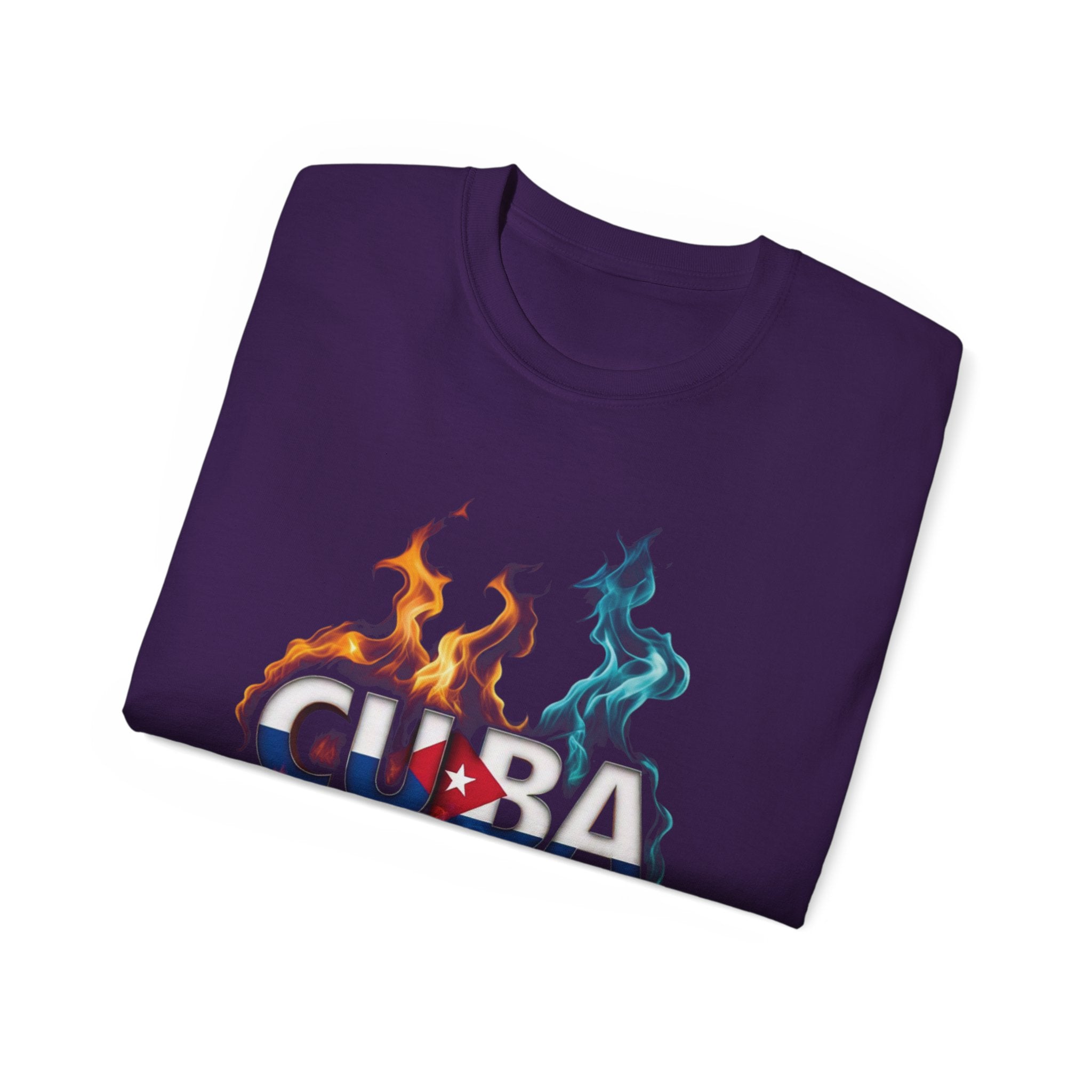Camiseta gráfica con llamas de Cuba