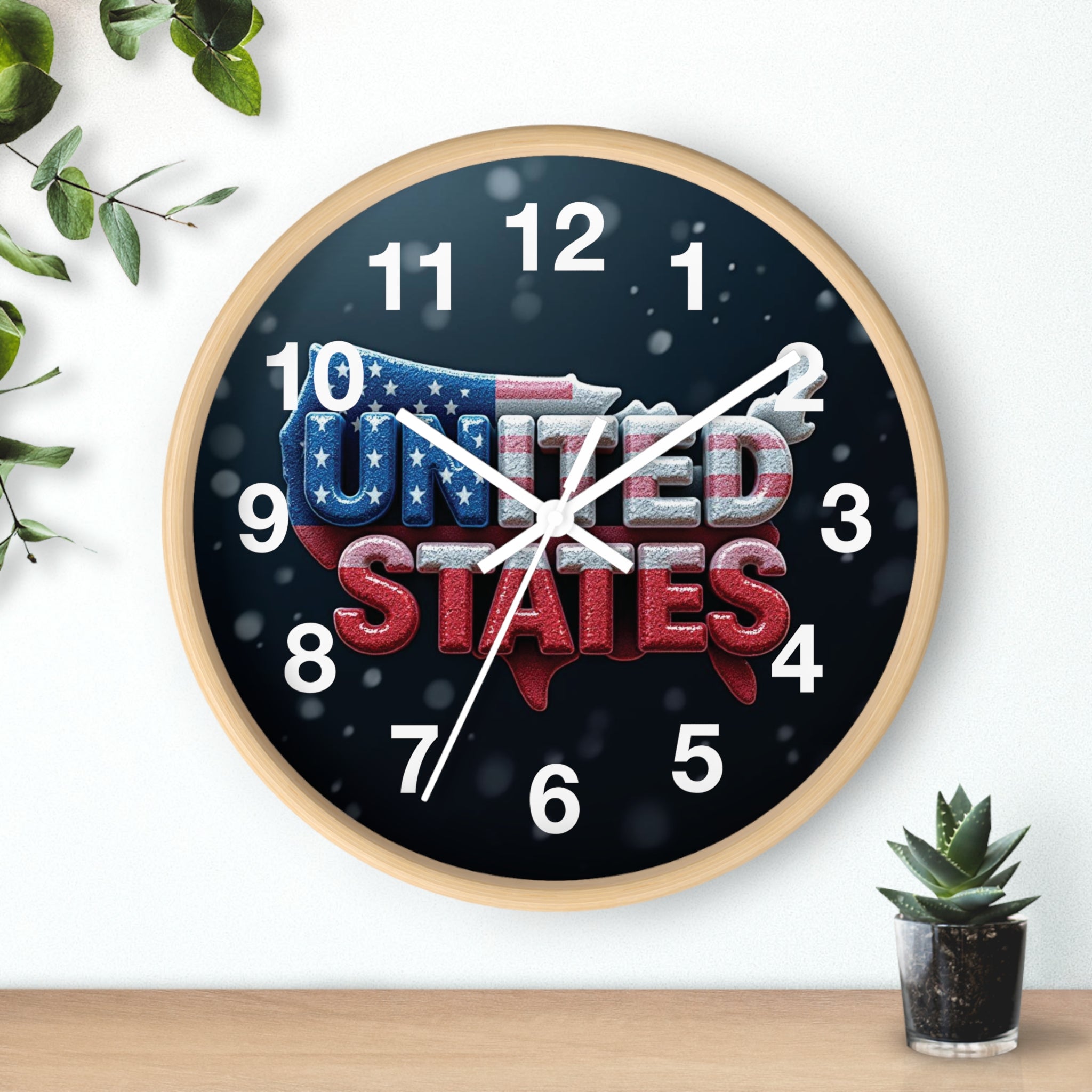Patriotic United States Wall Clock - Perfect for Home or Office Decor