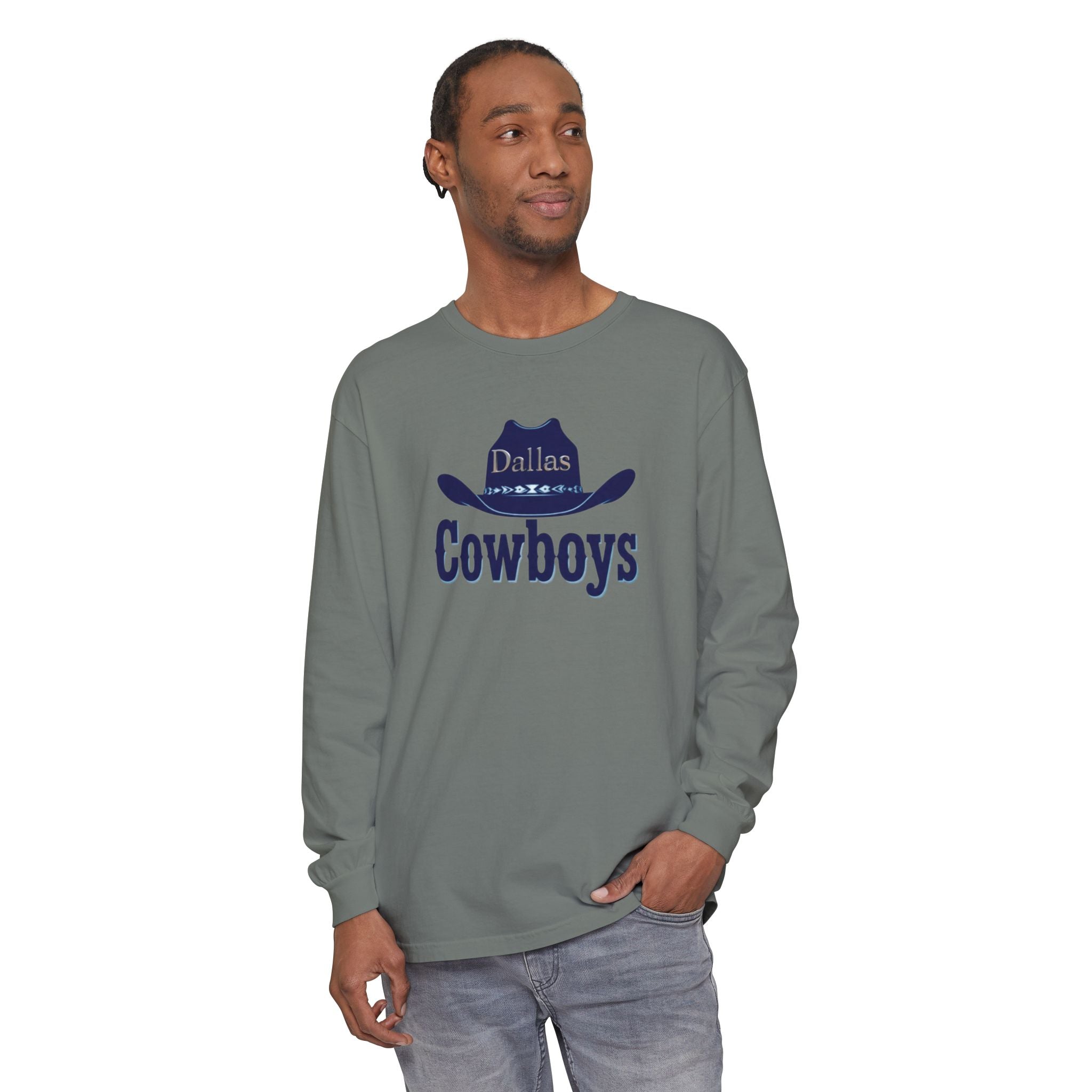 Cowboys Long Sleeve T-Shirt, Unisex Sports Tee, for Gift, Cowboy Hat Design 
