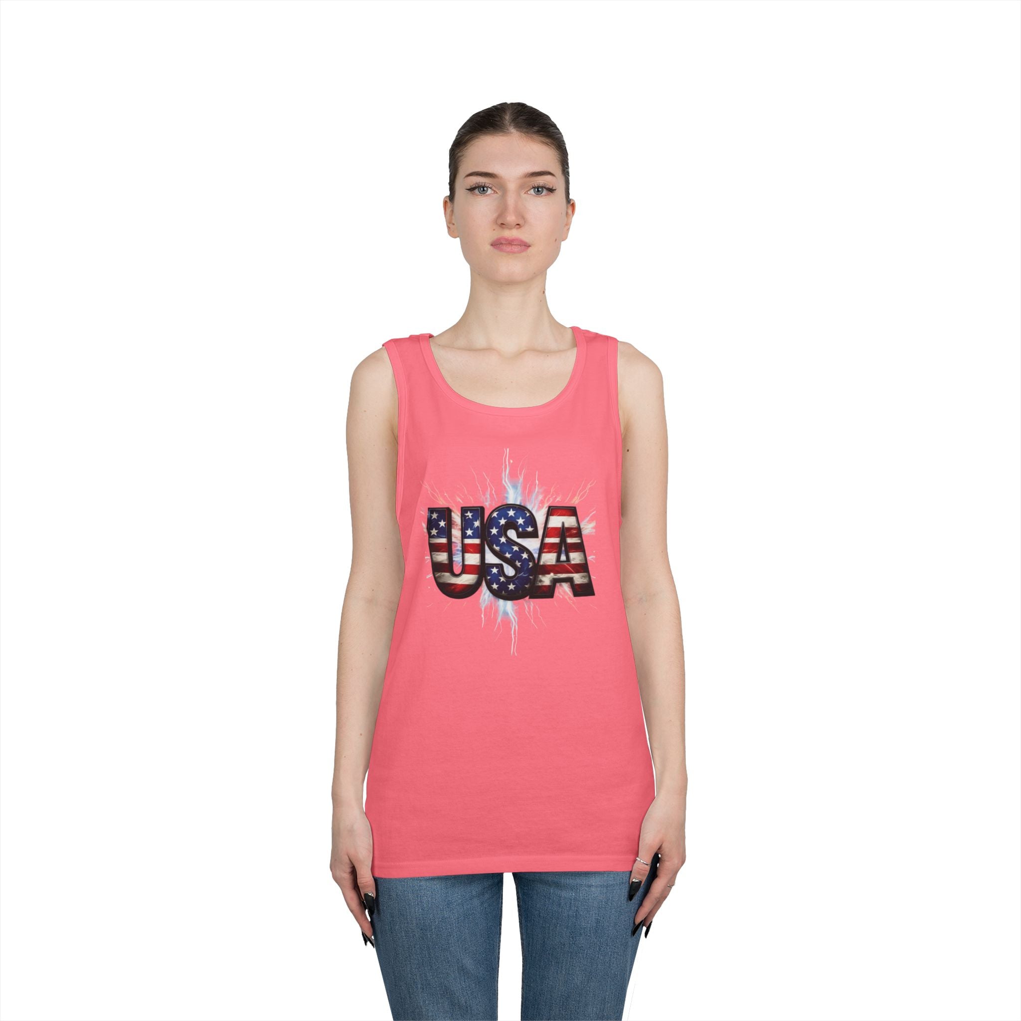 USA Patriotic Unisex Heavy Cotton Tank Top