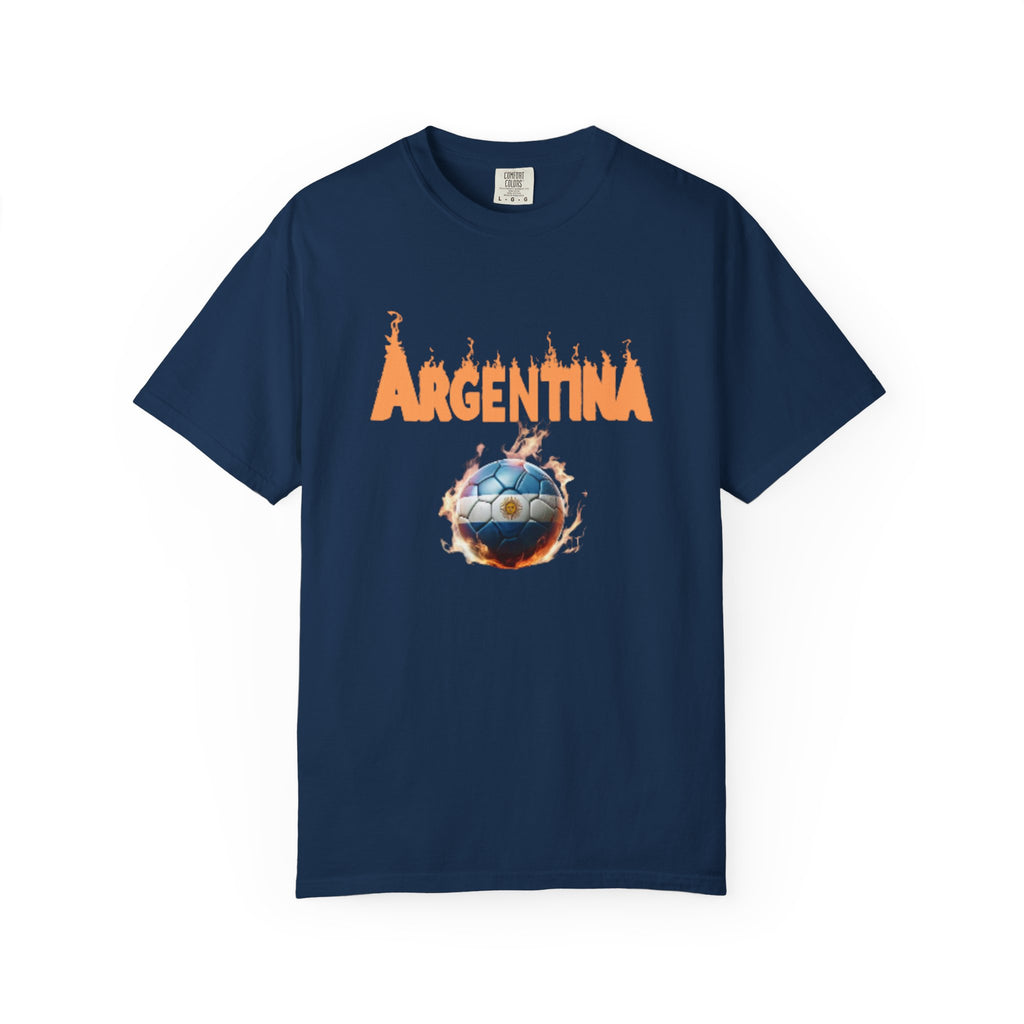 Camiseta Argentina de Fútbol Fuego - Estilo Vintage Unisex
